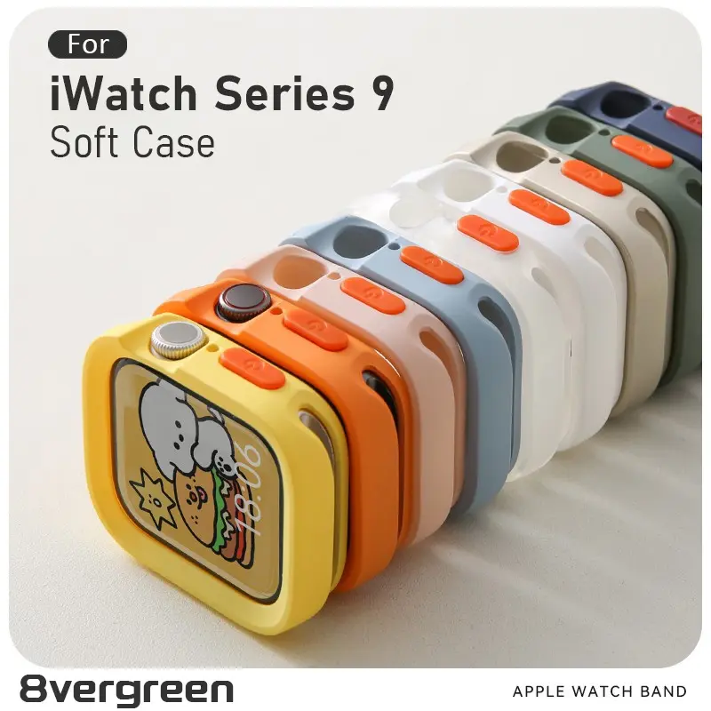 Ốp Bảo Vệ, Dành Cho iWatch Ultra 2, Tương Thích Với 49Mm, 45Mm, 44Mm, 41Mm, 40Mm, Được Làm Bằng Silicon TPU Chắc Chắn, Bao Phủ Toàn Bộ, Ốp Mềm, Thích Hợp Cho Dòng iWatch 9, 8, 7, 6, 5, 4, SE2, Có Khung Chống Sốc Bảo Vệ, Bao Gồm Phụ Kiện Smartwatch