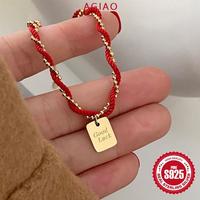 Gambar AGIAO Gelang Tali Merah Manik Persegi Bertekstur Gaya Korea Untuk Wanita - Emas, 16+5cm dari A.GIAO.ID Kab. Gresik 5 Tokopedia