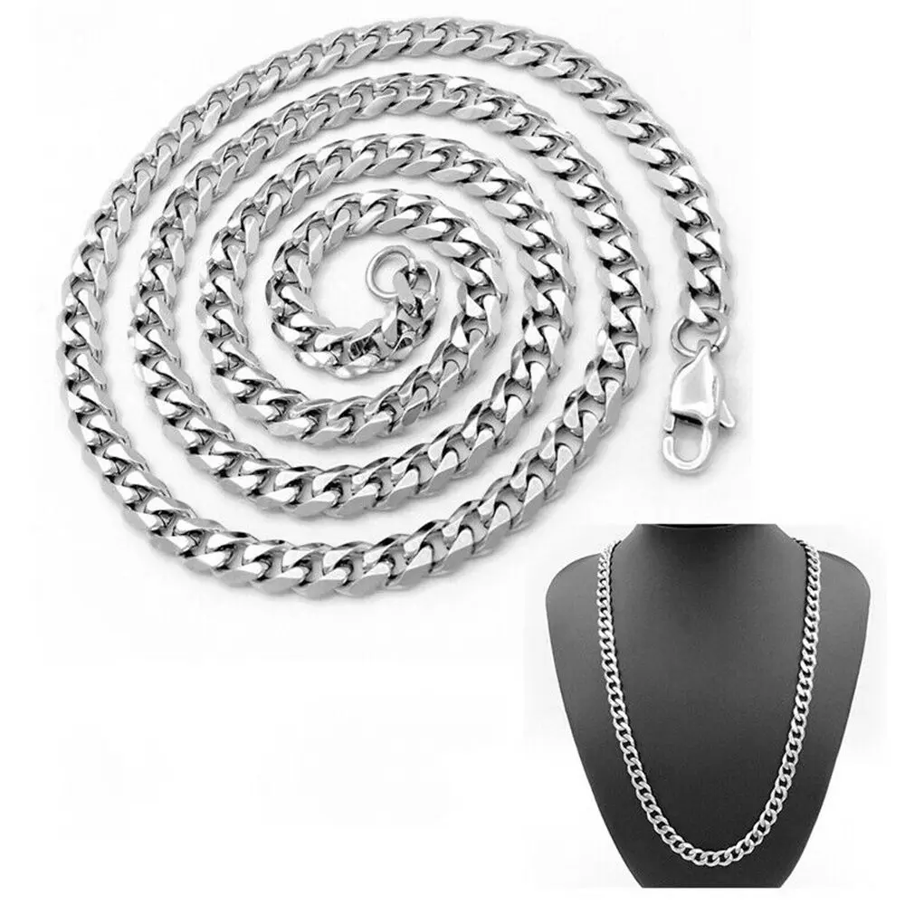 5/7/9/MM Fashion Choker Punk Gothic Metal Collar Heavy Link Cuban Chain Stainless Steel Necklace