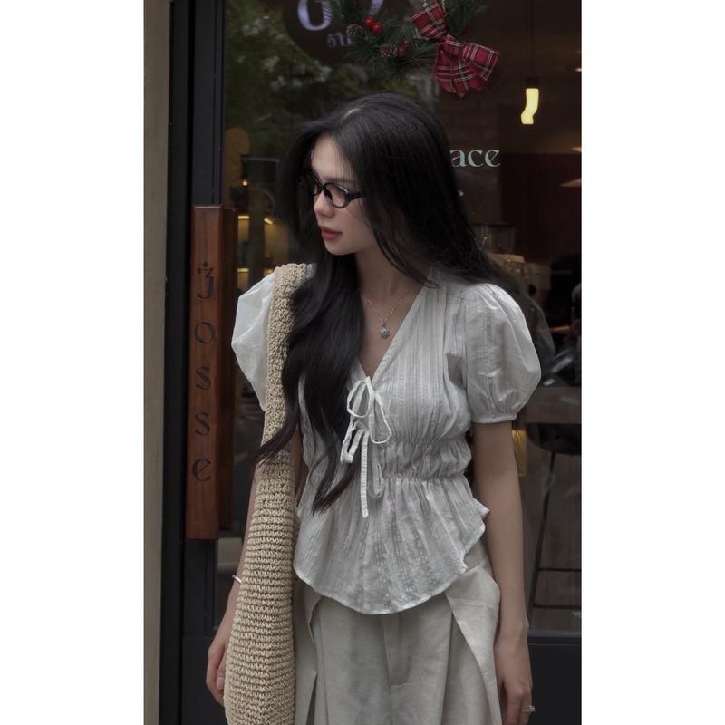 [SMOR ROOM] Áo nữ buộc nơ xoè nhẹ CHITOP