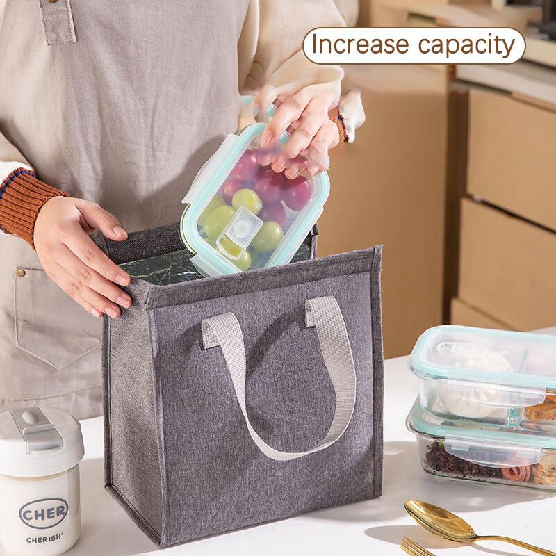 Product Introduction of Durable Lunch Bag, 1/4pcs/set Reusable Lunch Box Bag with Handle, Insulated Lunch Bag, Food Storage Compact Bag for Work, School & Outdoor 6