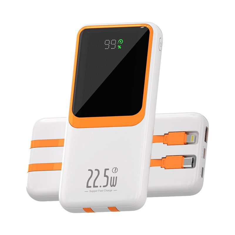 Sạc Dự Phòng, Dung Lượng Lớn 10000mAh, Hiển Thị Công Suất, Tích Hợp Cáp 2
