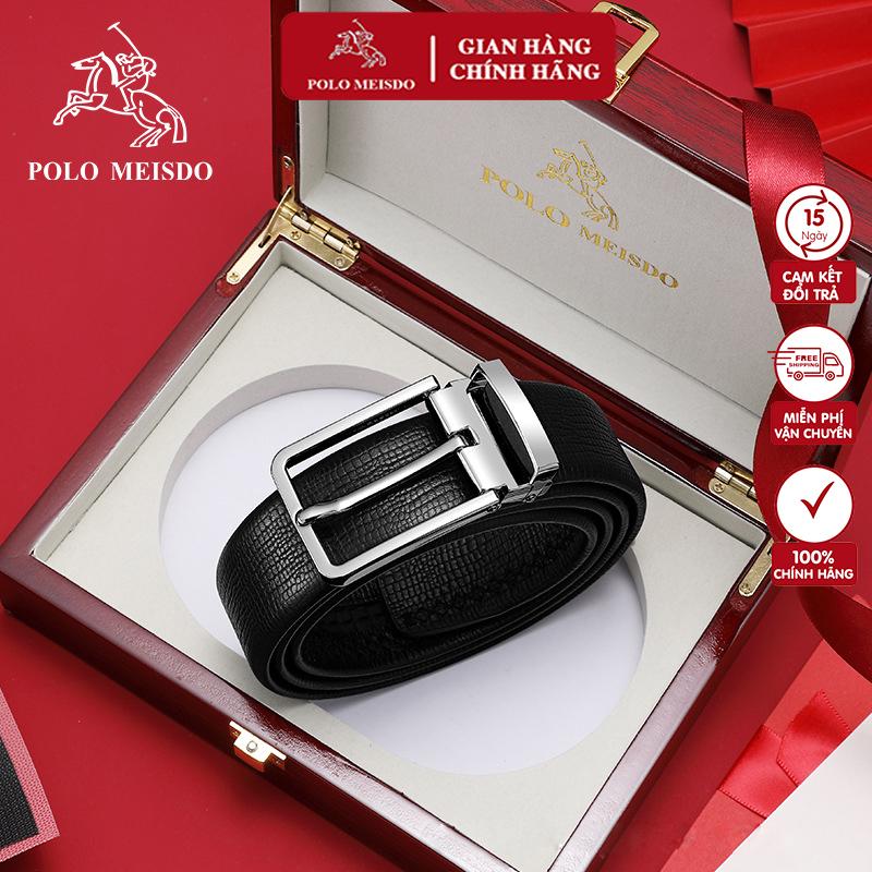 Thắt Lưng Nam Dây Nịt Nam Da Bò Cao Cấp Full Hộp POLO MEISDO Sang Trọng PL70 Cao Su Voi