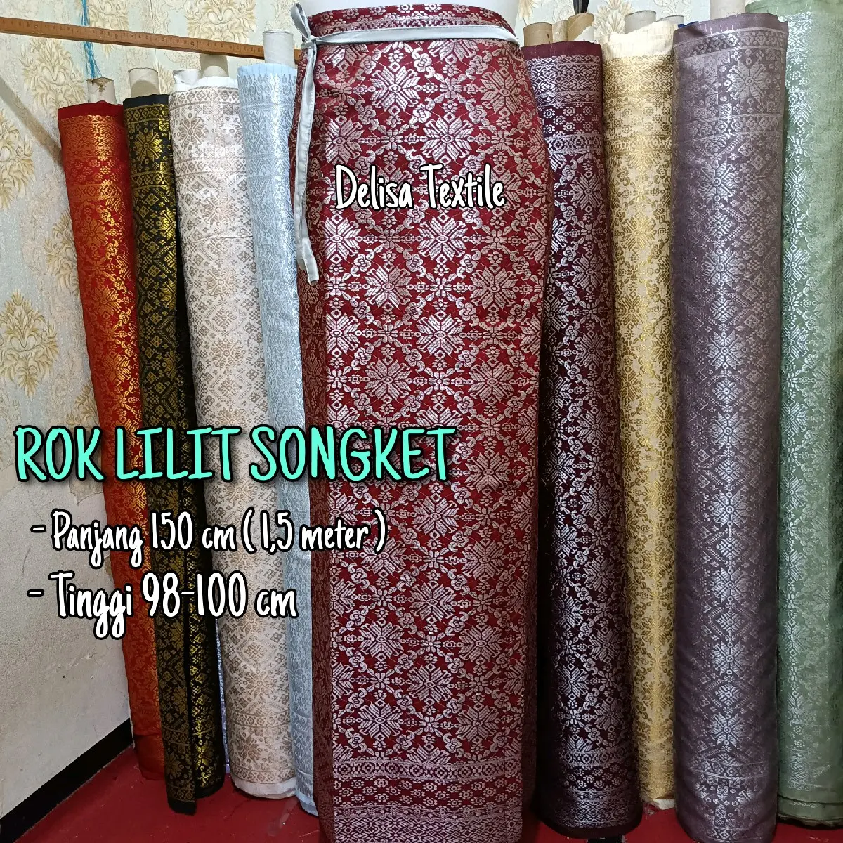 Rok lilit songket / kain songket rok lilit siap pakai