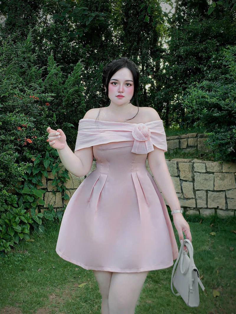 Product Introduction of ĐẦM ĐI TIỆC TAFTA TRỄ VAI KẾT HOA BIGSIZE 55KG - 90KG [ D002 ] Nữ Voan Women Dress 5