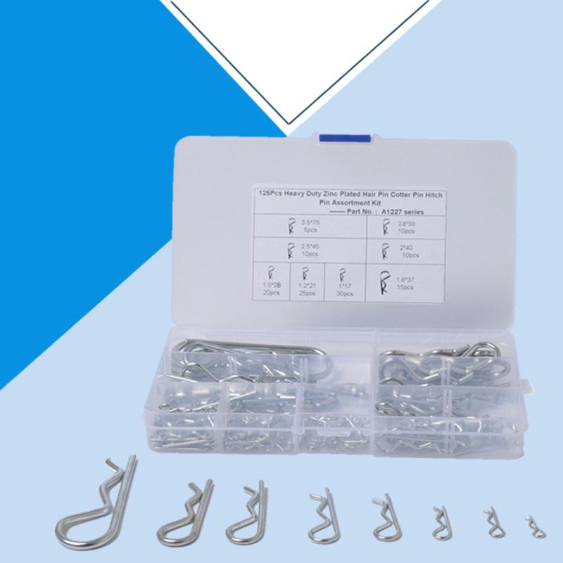 Klip Pin Traktor Pin Cotter, MK, 100 / 125pcs, Dengan Kit Pelbagai ...