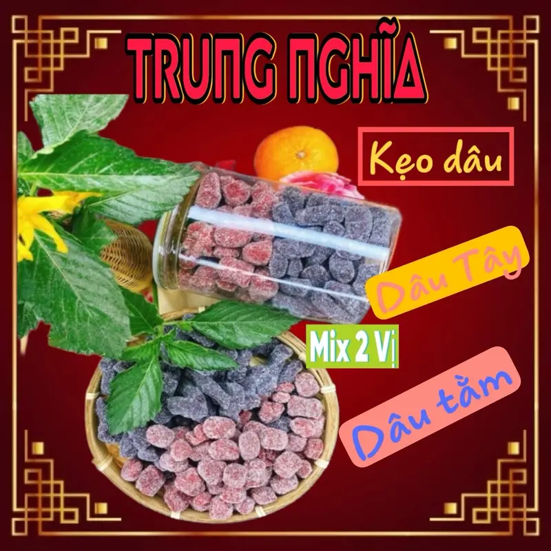 [500gr] Kẹo Dâu Mix 2 Vị Dâu Tây Dâu Tằm 3