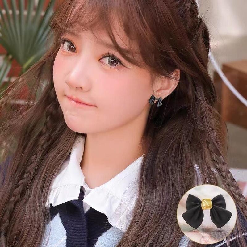 Mimosa.id Hepburn Anting tusuk dengan Desain Ribbon Untuk Wanita 2