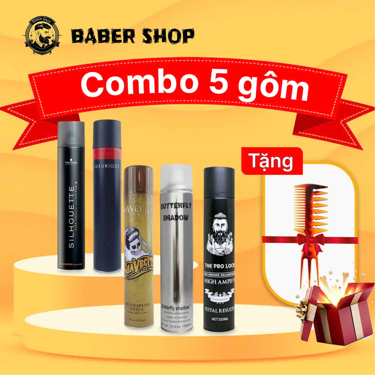 Combo 5 chai xịt tạo kiểu  nam nữ giữ  chăm sóc  và lưu hương thơm lâu tặng kèm lược xịt  giữ nếp tóc