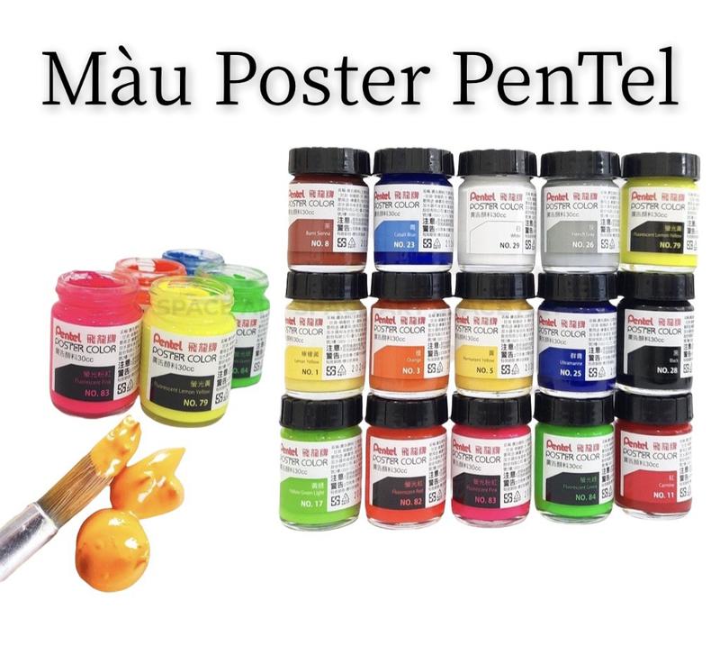 MÀU POSTER PENTEL 12 MÀU hũ 30ml thủy tinh