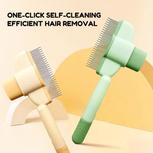 Sikat Kucing & Anjing, Sikat Jarum Gigi Padat Rambut Panjang, Berus Simpul Terbuka, untuk Pembuangan Bulu Terapung, Aksesori Dandanan Haiwan Kesayangan