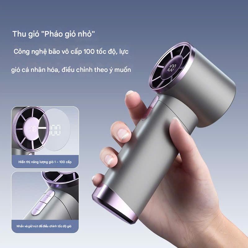 ASALAVN Quạt phản lực cầm tay Quạt Turbo có thể sạc lại, Quạt siêu tốc cầm tay, di động, gió mạnh, tốc độ cao 100 vòng/phút Tốc độ gió Màn hình kỹ thuật số quạt usb mobile Phụ Kiện-FN-32-01 1