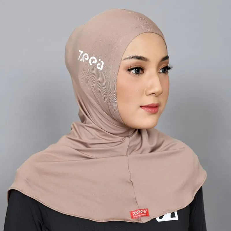 10AM Zeea Hayfa P Erina Sport Hijab Olahraga kerudung  instan  sporty  bergo  muslim dicuci dengan tangan saja zipper black 0