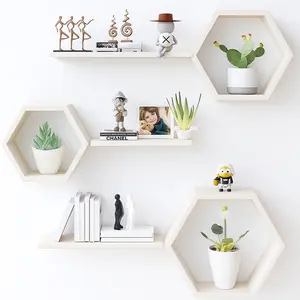 RAK DINDING HEXAGONAL - RAK DINDING SEGI ENAM MINIMALIS DEKORASI RUMAH Kayu Ambalan
