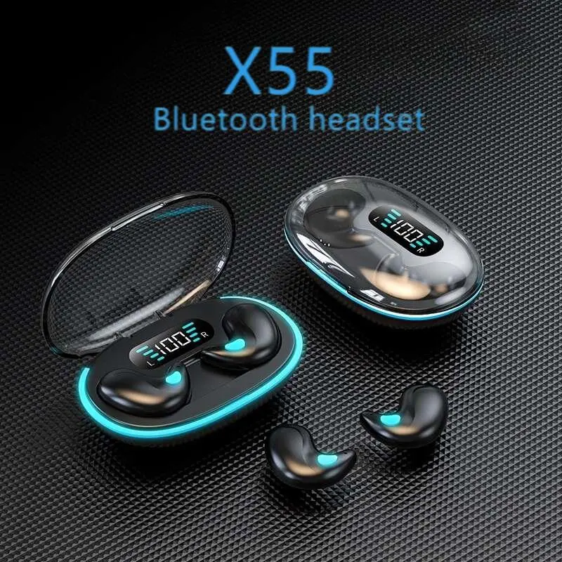 Tai Nghe Ngủ Không Dây, X55 Chính Hãng, Giảm Tiếng Ồn, Tai Nghe Vô Hình Thích Hợp Để Ngủ, Tai Nghe Bluetooth, Tai Nghe Thể Thao, Tai Nghe Nhét Tai