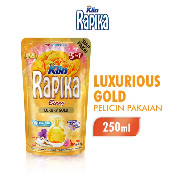 Rapika Biang Pelicin Pakaian Luxury Gold Pouch 250ml