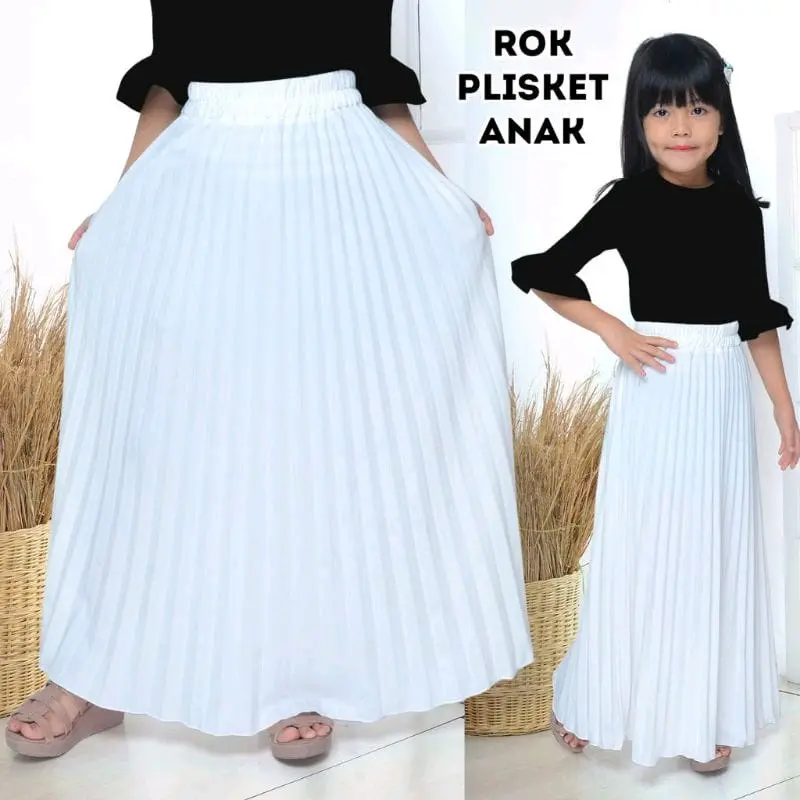 Rok plisket anak perempuan 6-17 tahun / Rok plisket anak tanggung Fashion