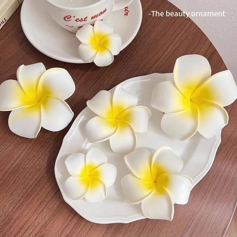 Product Introduction of Fashion Women Plumeria Flower Hair Clips Girls Aesthetic Hairpins Egg Flower Barrette Party Bag Hair Accessories 34