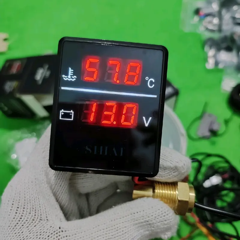 đồng hồ báo nhiệt độ động cơ, báo ắc quy 2 chế độ 0