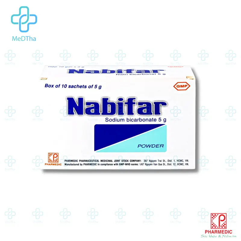 Nabifar 5g Muối Rửa Vệ Sinh - Vệ Sinh Phụ Khoa, Khử Mùi Hôi, Hôi Nách Nhà Thuốc MedTha (10 Gói x 5G) [Chính Hãng] Trà 3