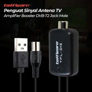 Penguat Sinyal Antena TV Amplifier Signal Booster DVB-T2 TFL-D15 Taffware Jack Male Frekuensi Stabil Jangkauan 96 km Kompatibel Dengan Berbagai Format Siaran Digital