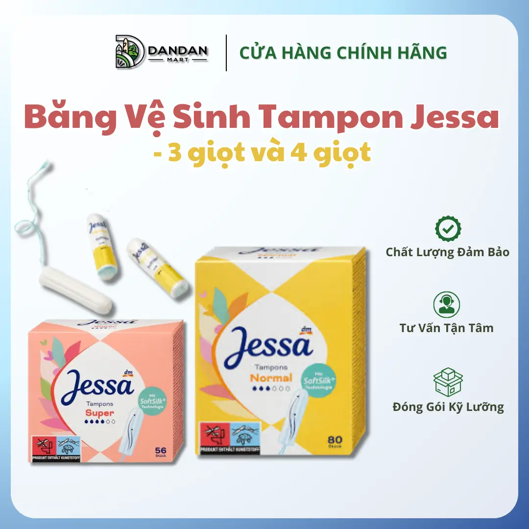 Băng Vệ Sinh Dạng Nút Tampon Jessa 56 chiếc 80 chiếc – Tự Tin, Thoải Mái Mọi Hoạt Động