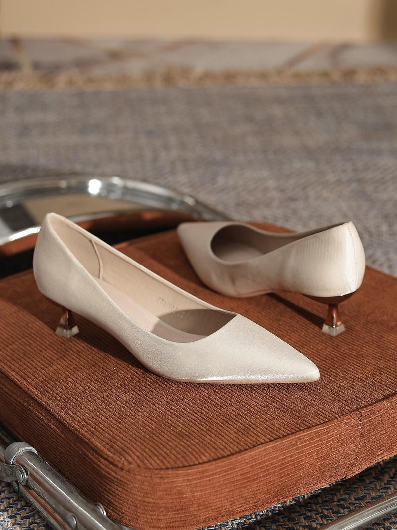 Product Introduction of Women's Fashionable Solid Color Pointed Toe High Heel Shoes, Elegant Temperament Heeled Shoes for Party, Daily Clothing Decor for Women & Girls, Footwear 2