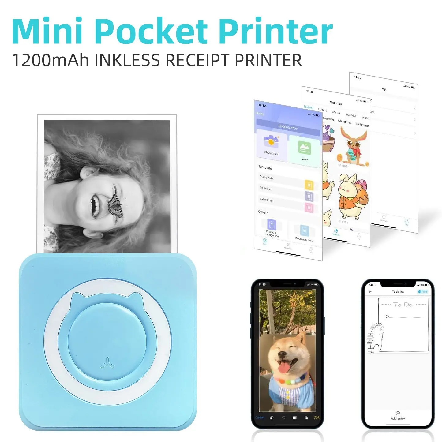 Cross-border new wrong question mini pocket thermal printer mobile phone Bluetooth connection photo label printer wholesale