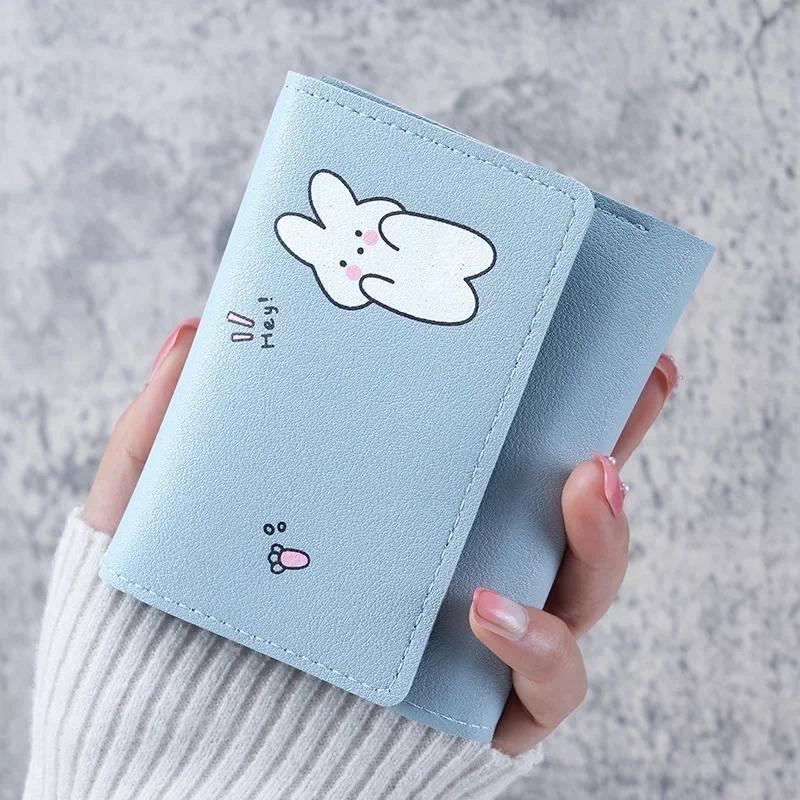 Ví Nhỏ Dành Cho Nữ, Ngắn Và Dễ Thương, Gấp Ba Lần, Chủ Thẻ, Thích Hợp Cho Sinh Viên, Túi Đựng Căn Cước Cho Bé Gái, ví đựng tiền Xu, Thiết Kế Hoạt Hình, Ví Nữ 0