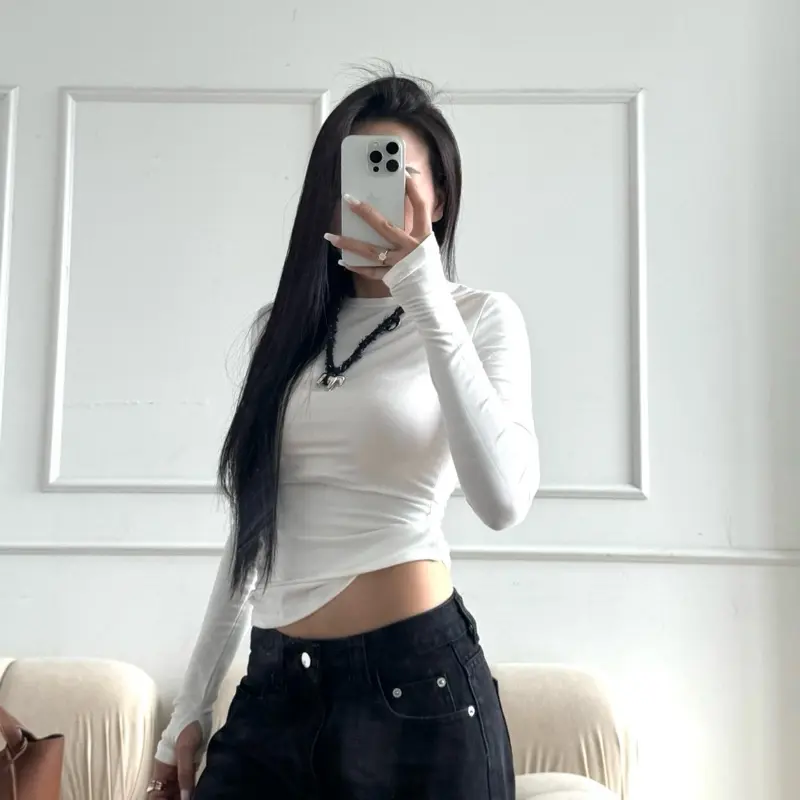 Áo thun nữ tay dài xỏ ngón BA MÀU ( có sz XL) áo thun nữ tay dài  body SHINI