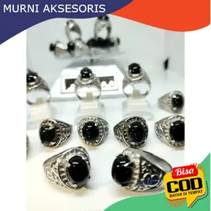 Free Bublewrap. Cincin Batu Akik Pasir Intan High Quality Mengkilap Kilap , Ring Titanium Anti Karat Anti Luntur.