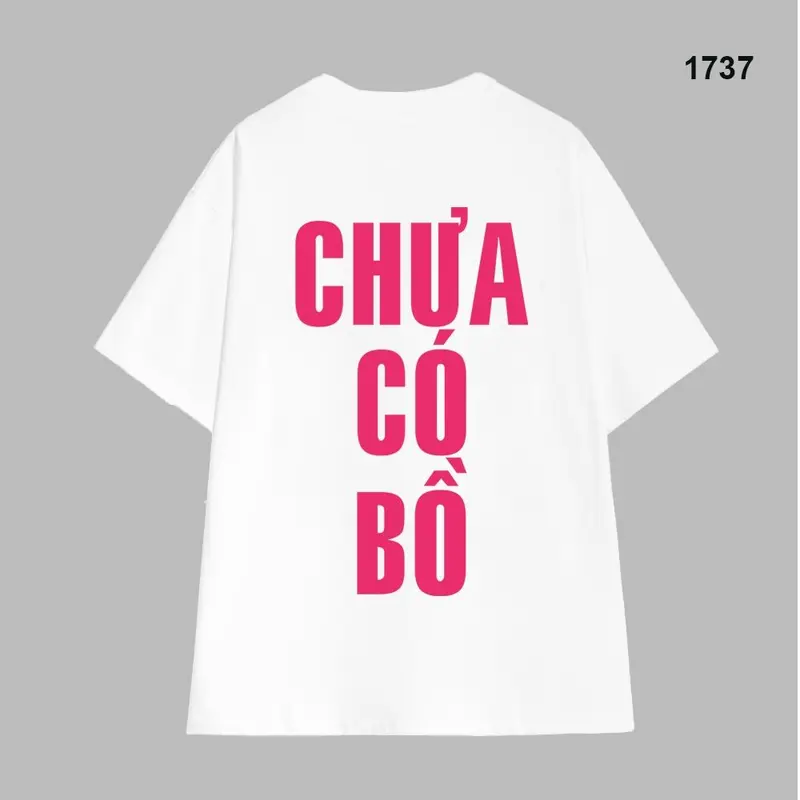 Áo Thun HY In Chữ Chưa Có Bồ Cotton 100% Co giãn 2 Chiều Dày Dặn Thấm Hút Unisex Oversize 1737 2