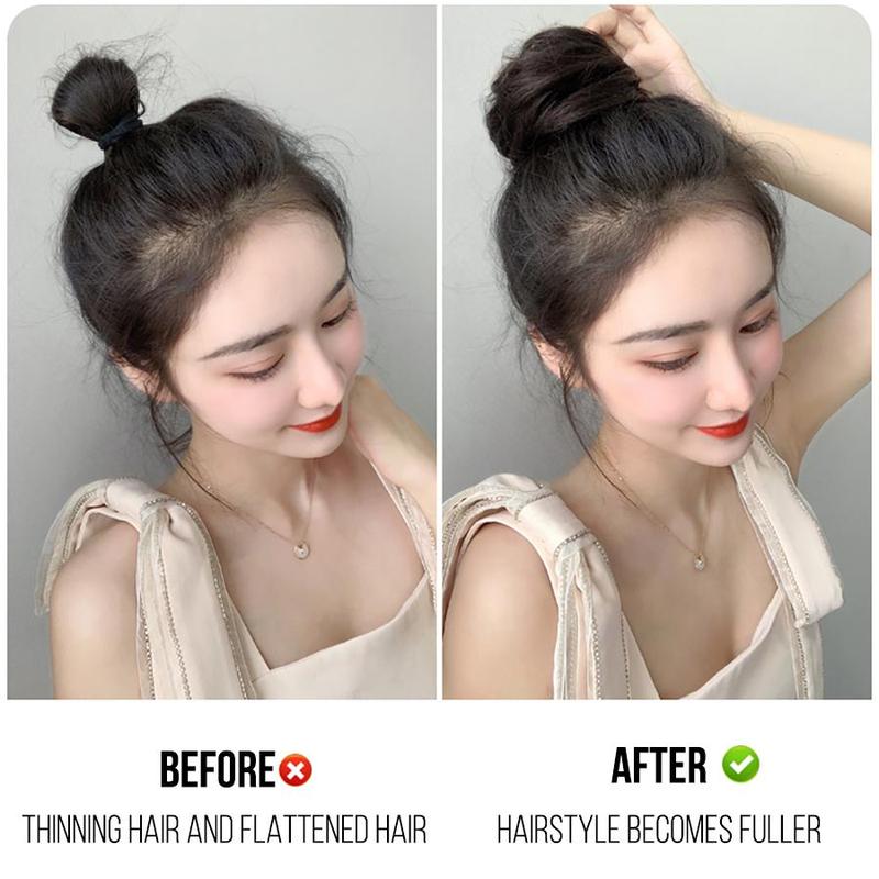 Product Introduction of Bun head wig female real hair natural bouffant scrunchie bract head lazy man disc hair artifact fake antique hair simulation 4