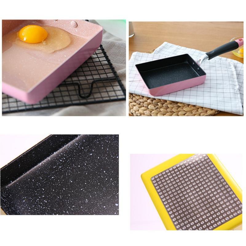Product Introduction of Non-stick Frying Pan, 1 Count Square Egg Frying Pan with Handle, Breakfast Frying Pan, Kitchen Cookware for Frying Egg, Pancake, Steak 4