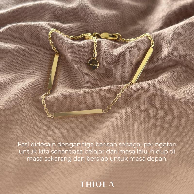 THIQLA - Gelang Serut Wanita FASL - Gelang Kecil Tipis Mirip Gelang Emas Model 2025 - Gelang Aurel Mirip Gelang Titanium Wanita Anti Karat 9