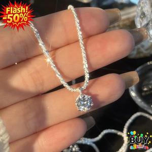 สร้อยคอเพทาย สำหรับผู้หญิง สร้อยคอคอปกหรูหรา สไตล์เรียบง่าย สีเงิน แฟชั่น ของขวัญสุดพิเศษ ลด 50% ฮิต สร้อย ผู้หญิง