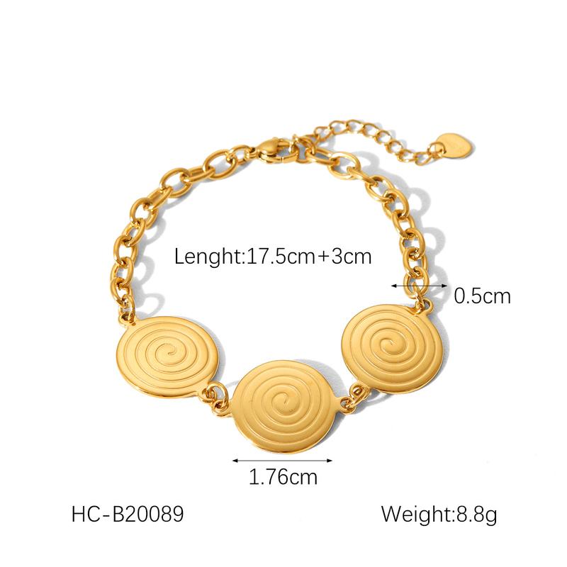 Product Introduction of Threaded Ring Stainless Steel Necklace Women's Non-Fading Titanium Steel Bracelet 18K Gold Fashion Earrings Jewelry jewellery  set 3