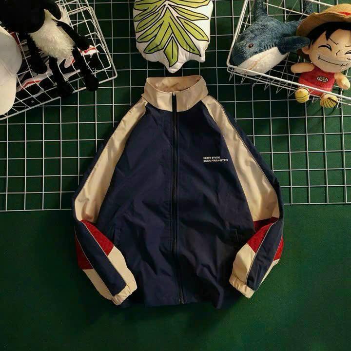 Áo khoác dù nam 2 lớp dày dặn full zip tay phối màu cực đẹp