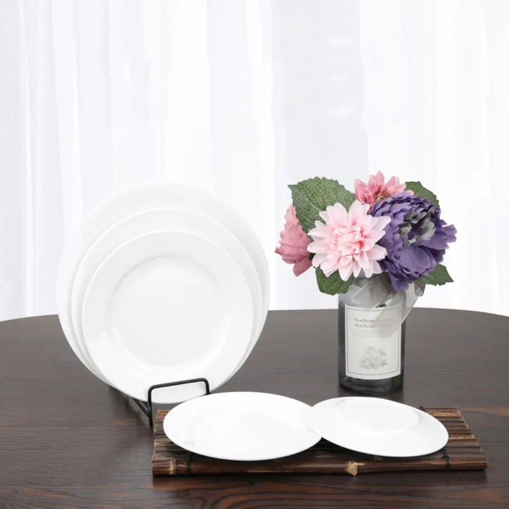 Tableware Round Melamine White Dish Fall-resistant Imitation Porcelain White Disc Durable Unbreakable Dinner Plate Restaurant