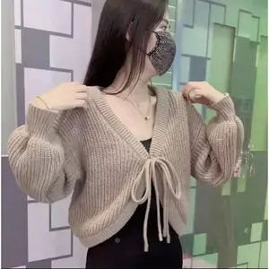 Joly Sweater Tali Depan Rajut Wanita - Cardingan Rajut - Rajut Baju Lembut Panjang Tebal cardigan vintage