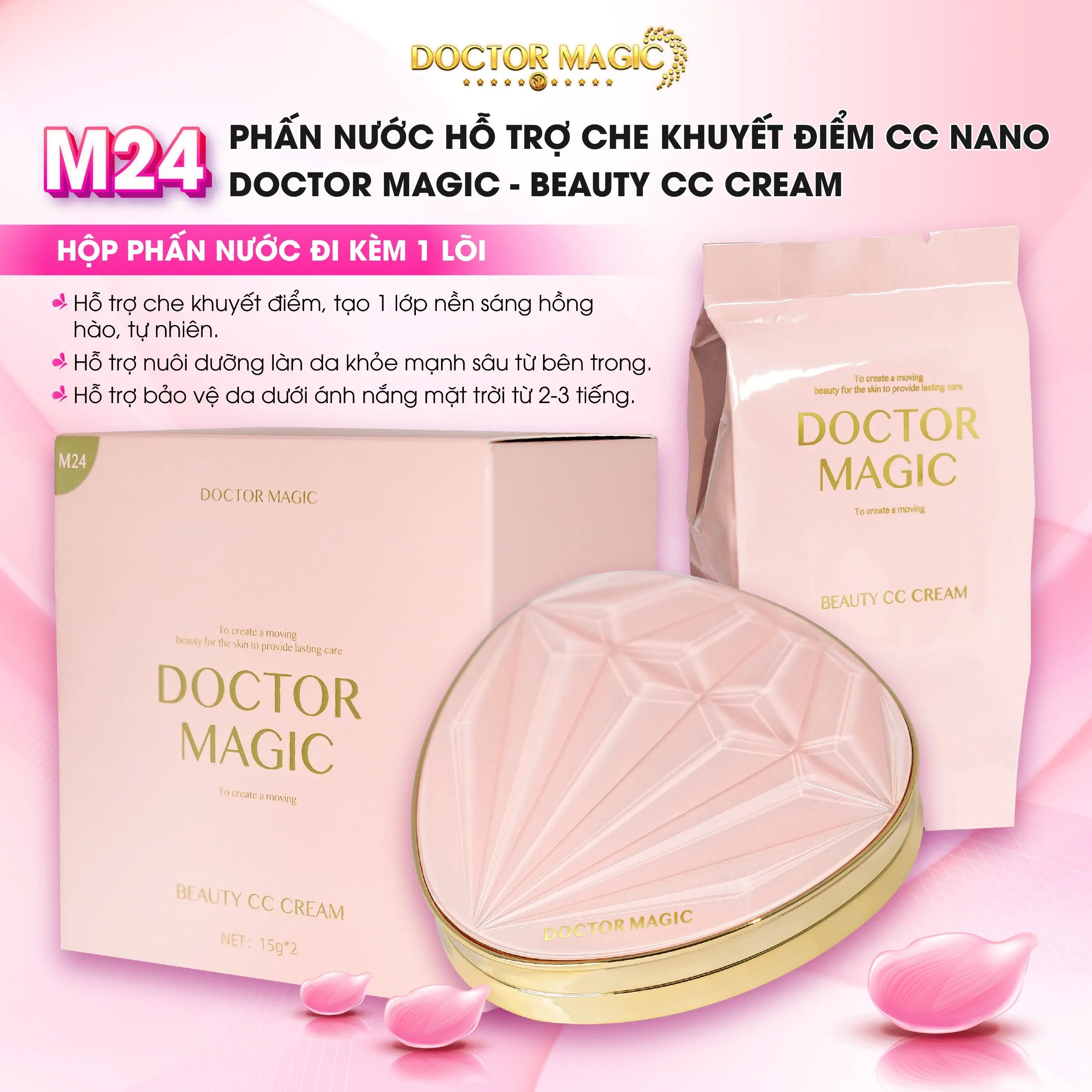 M24 - Phấn Nước Hỗ Trợ Che Khuyết Điểm Cc Nano Doctor Magic - Beauty CC Cream - 15g*2 - Mỹ Phẩm