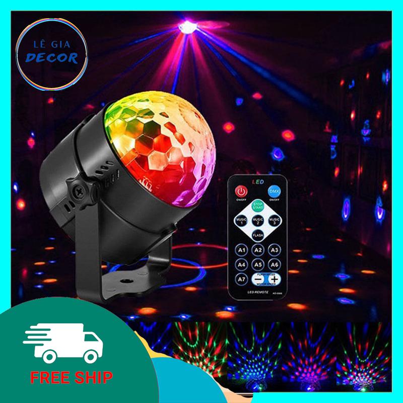 HOT- ĐÈN XOAY VŨ TRƯỜNG CẢM ỨNG ÂM THANH 7 MÀU RGB 1