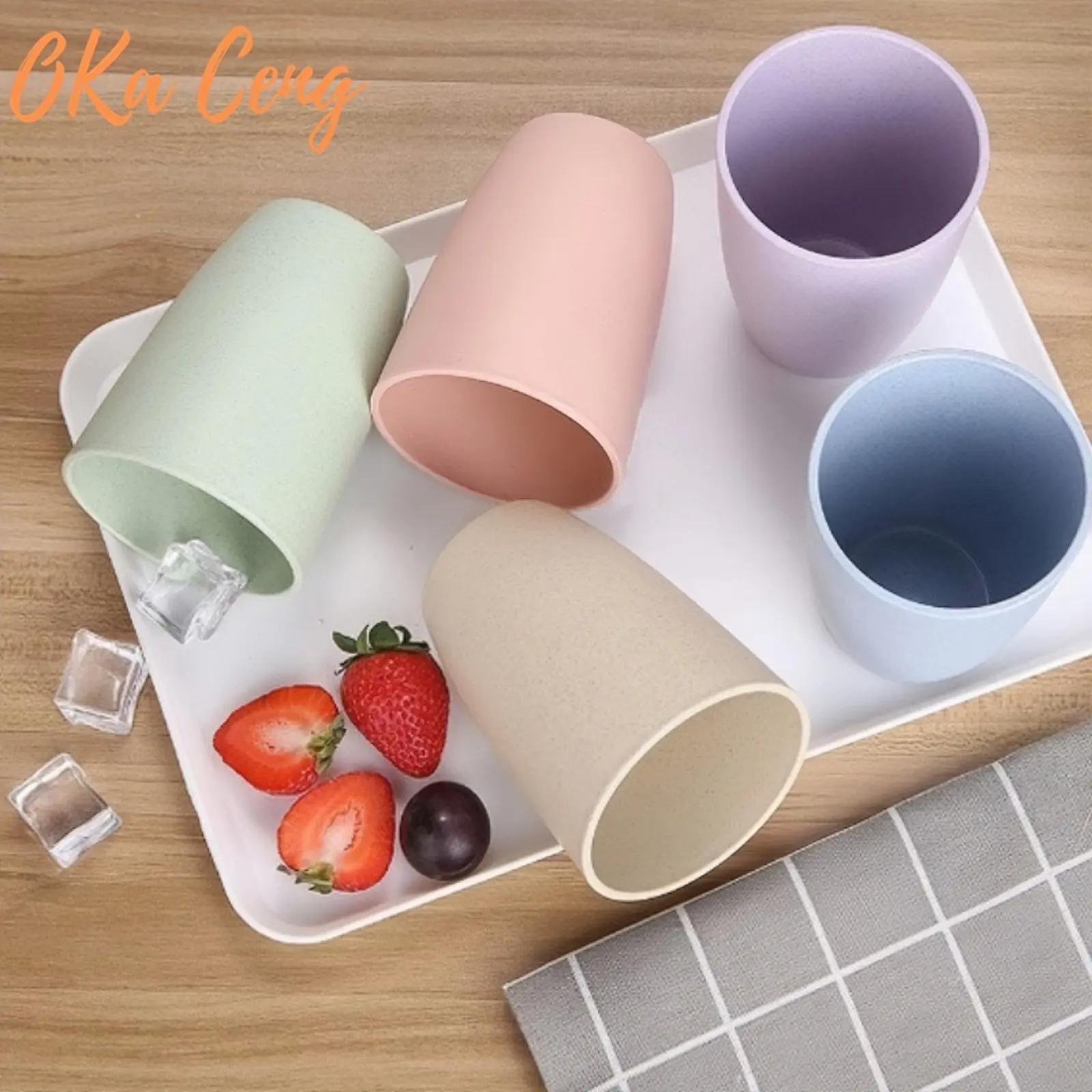 1PCS Eco-Friendly Wheat Straw Mouthwash Cup - Portable Utensil for Kids and Travel