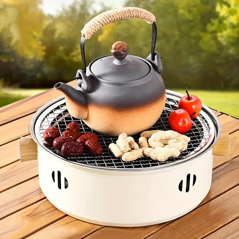 Product Introduction of Portable Stainless Steel Barbecue Grill, 1 Set Barbecue Grill with 6 Counts Clips, Household Barbecue Charcoal Grill for Home, Outdoor, Camping 6