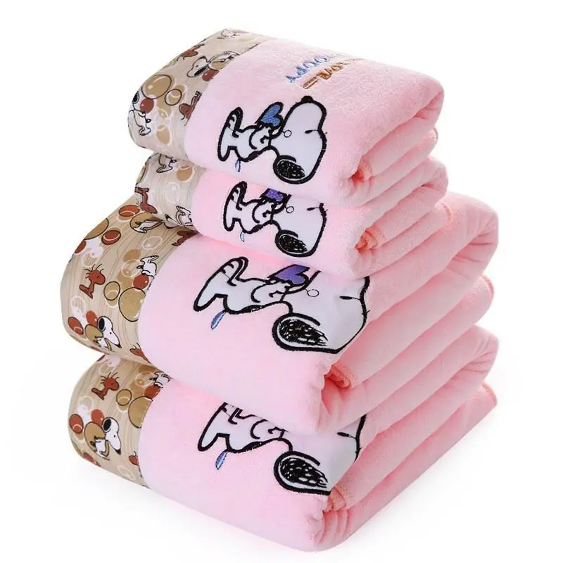 towel set Magic cotton Bath Towel blue snoopy 35 70cm