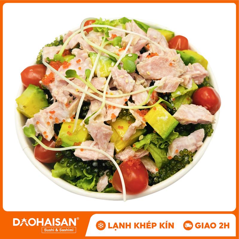 HCM - Giao 2H Salad Cá Ngừ Bơ Tươi Rong Nho Cá chua - Ăn kèm sốt mè rang - Đảo Hải Sản