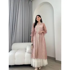 Amora Outer brokat premium hari raya kondangan terbaru mewah elegan AtasanTunik wanitaLengan Panjang