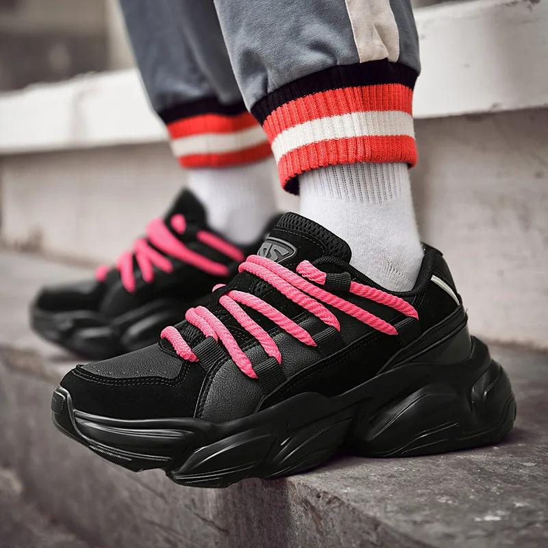 Anpassa Dammode Läder Sport Promenader Sneakers Chunky Höjd Ökad Hiss Fritidslöpare Skor för män Tränare Träning_voghion.com