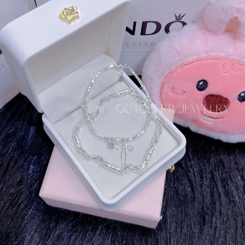 Lắc tay nam nữ OCTOBER JEWELRY thiết kế đơn giản chất liệu bạc không han gỉ tặng kèm nước rửa bạc