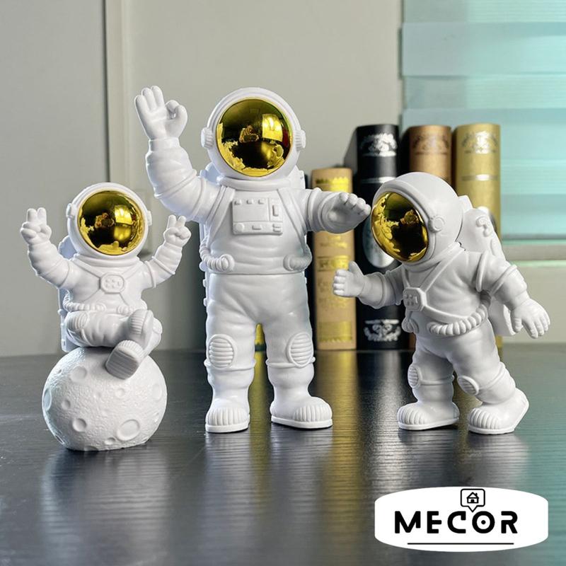 Bộ 3 Phi Hành Gia Cao Cấp - Mô hình 3D Decor Trang Trí Nhà bàn làm việc, Tượng Decor Phòng trưng bày nhà cửa